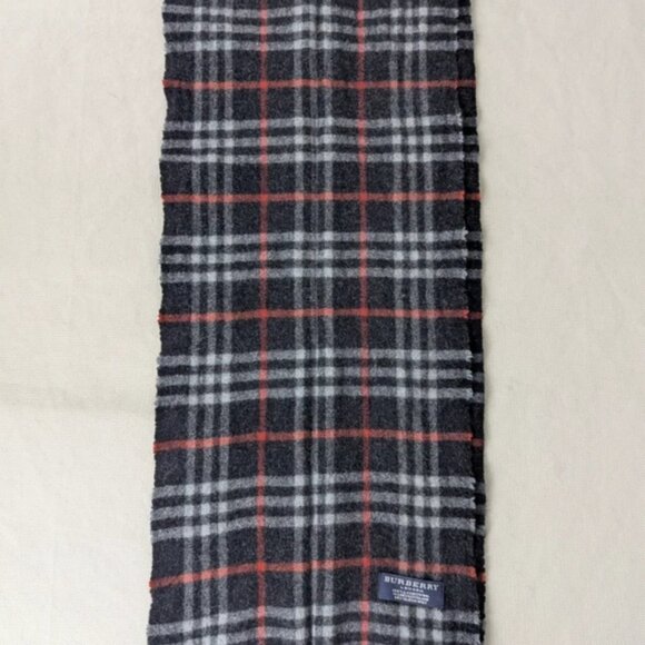 Burberry Unisex Winter Scarf Black – 100% Lambswool Check – Pre-Owned – Stylish - Picture 4 of 7